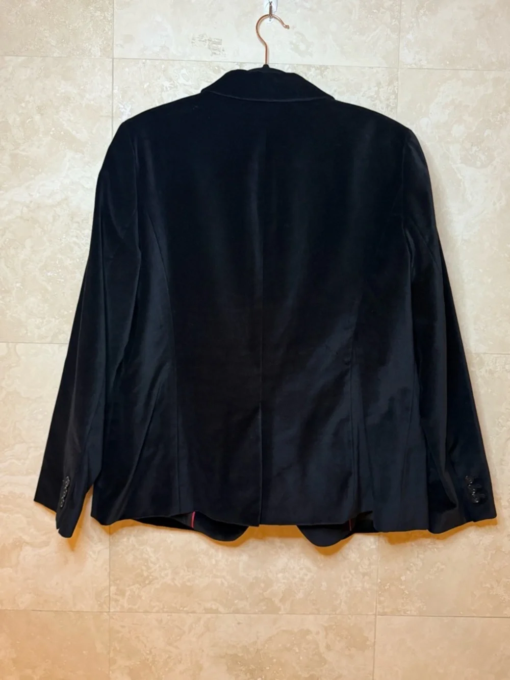 Talbots Black Velvet Blazer Jacket Size 16 NWOT